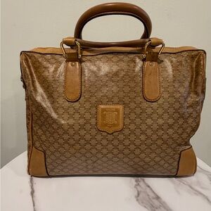 Celine Tan and Brown Monogram Briefcase
